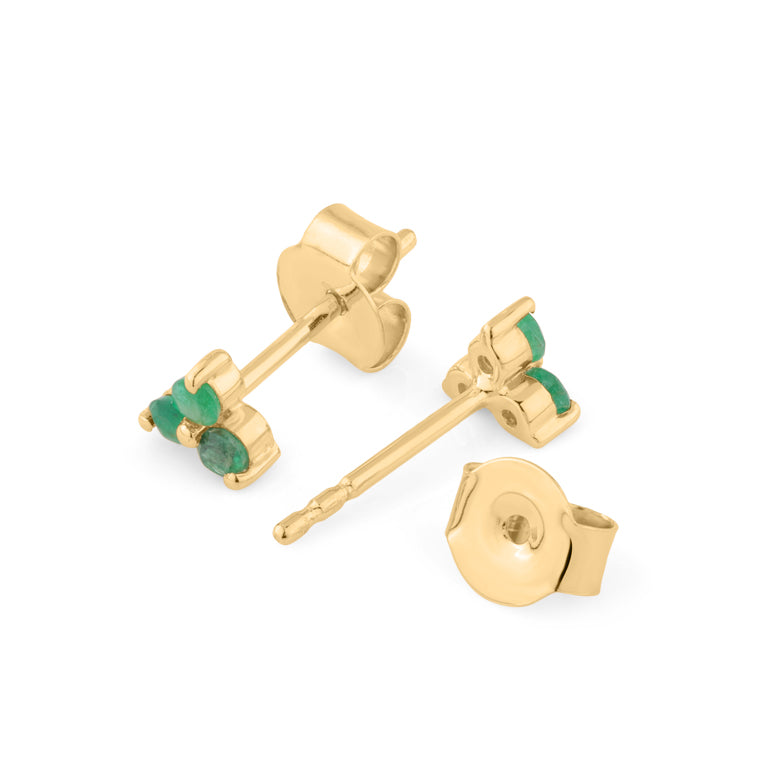 Ohrstecker TRINITY mit Smaragd 1.5 mm
