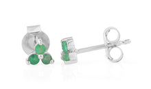 Ohrstecker TRINITY mit Smaragd 1.5 mm