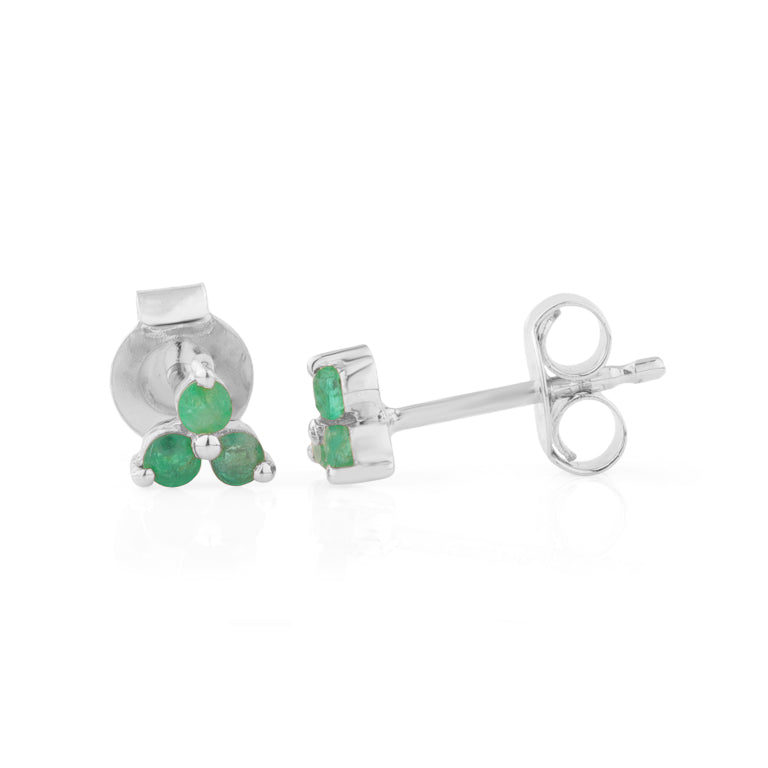 Ohrstecker TRINITY mit Smaragd 1.5 mm