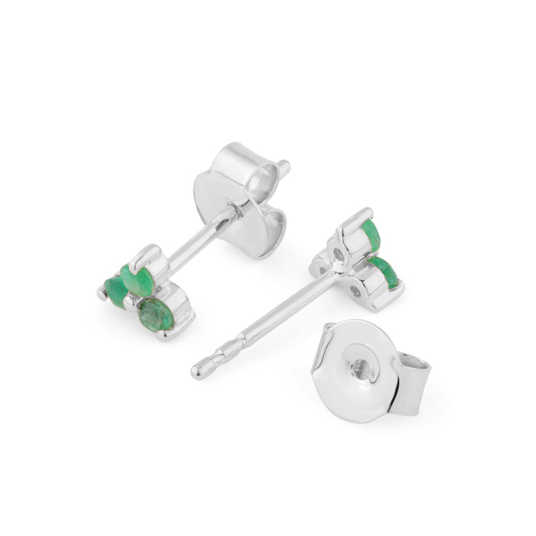 Ohrstecker TRINITY mit Smaragd 1.5 mm