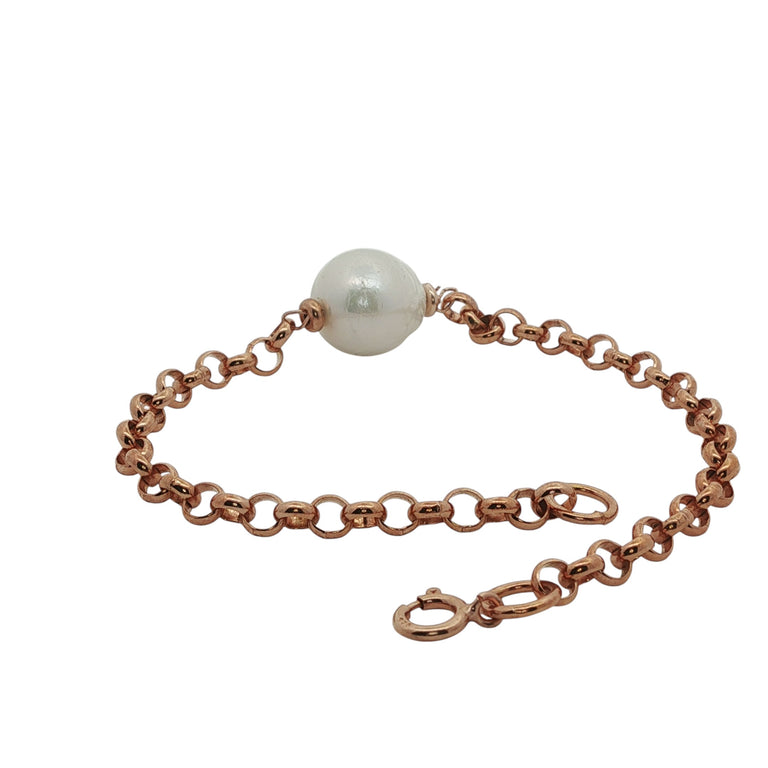 Silberarmband mit Barockperle 11–12 mm | Boho Armband 925 Silber