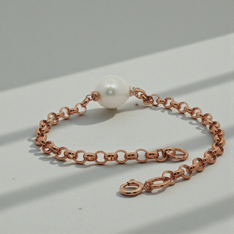 Silberarmband mit Barockperle 11–12 mm | Boho Armband 925 Silber
