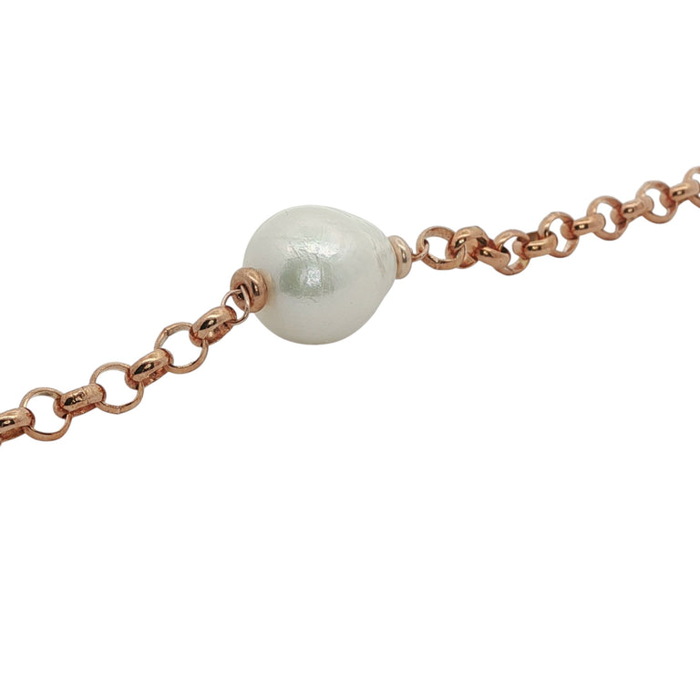 Silberarmband mit Barockperle 11–12 mm | Boho Armband 925 Silber