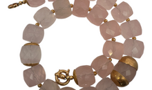 Statement-Collier aus Rosenquarz