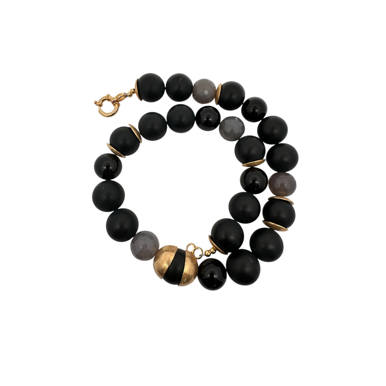 Statement-Collier aus Onyx