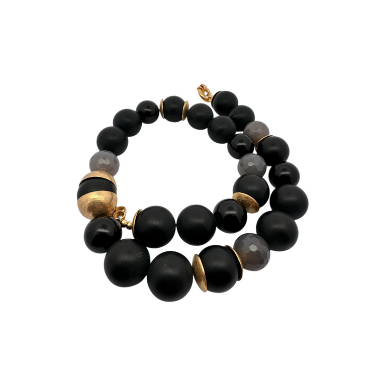 Statement-Collier aus Onyx