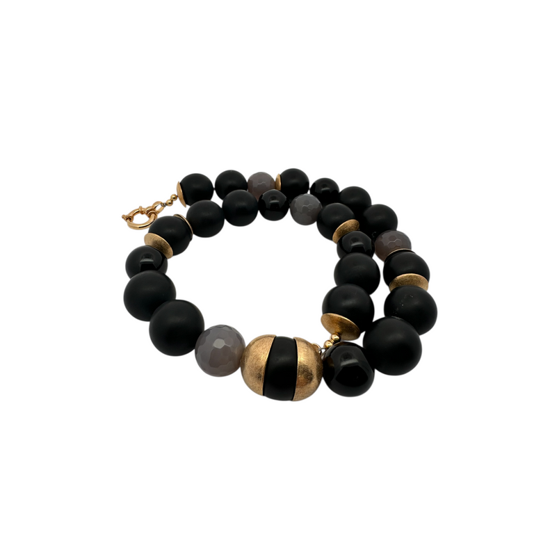 Statement-Collier aus Onyx