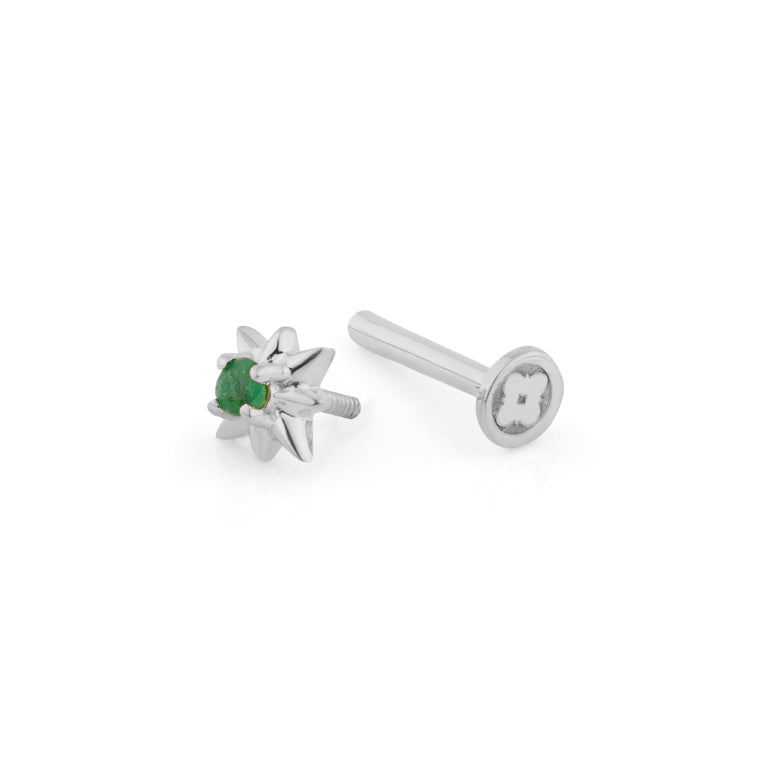 Piercing EMILIA mit Smaragd