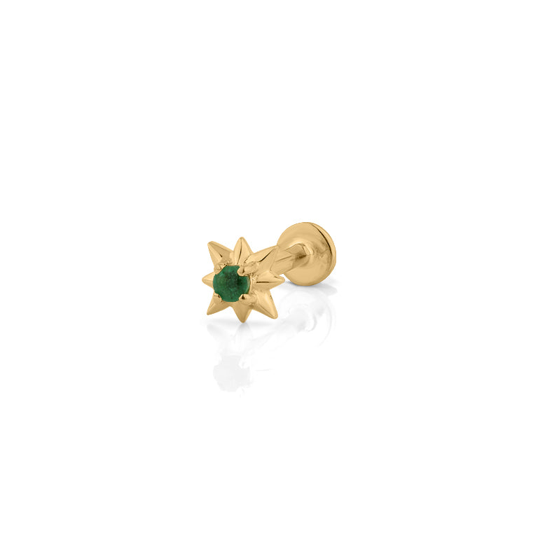 Piercing EMILIA mit Smaragd