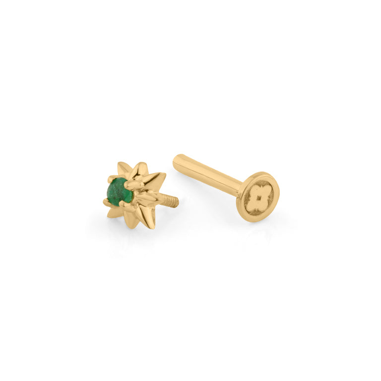 Piercing EMILIA mit Smaragd