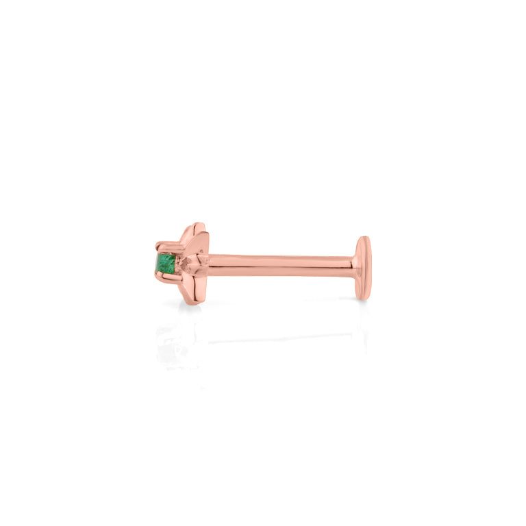 Piercing EMILIA mit Smaragd