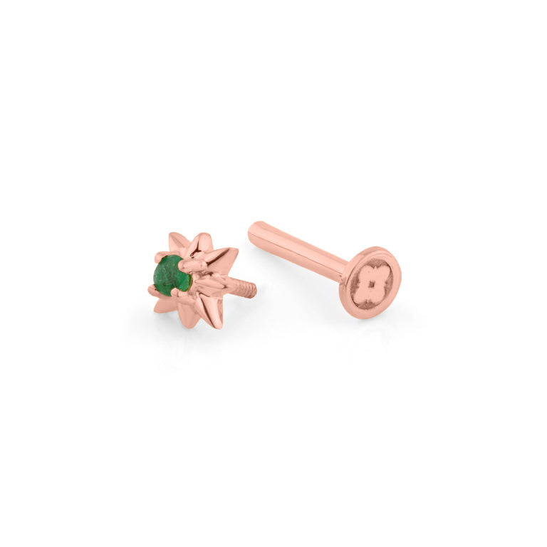 Piercing EMILIA mit Smaragd