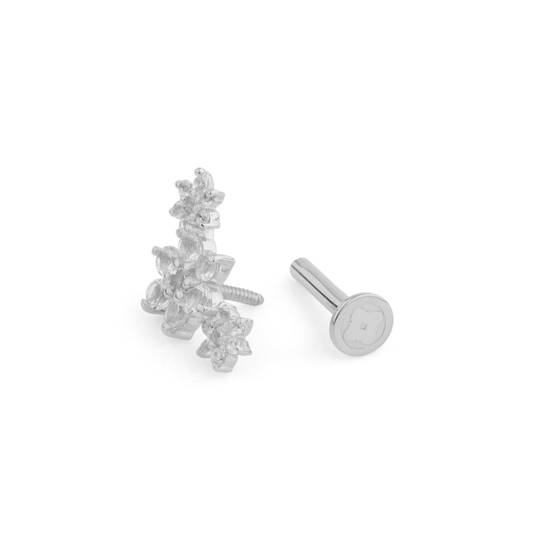 Piercing FLOWERS 18 karat Gold Topas