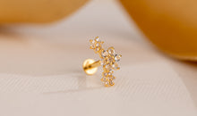 Piercing FLOWERS 18 karat Gold Topas