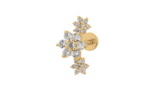 Piercing FLOWERS 18 karat Gold Topas