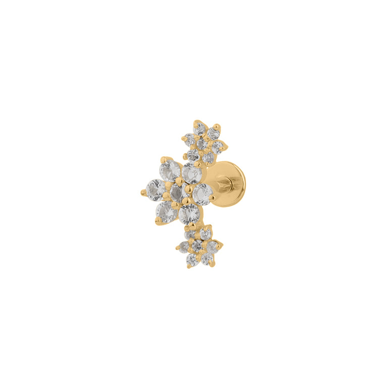 Piercing FLOWERS 18 karat Gold Topas