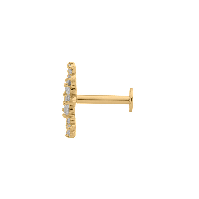 Piercing FLOWERS 18 karat Gold Topas