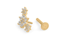 Piercing FLOWERS 18 karat Gold Topas