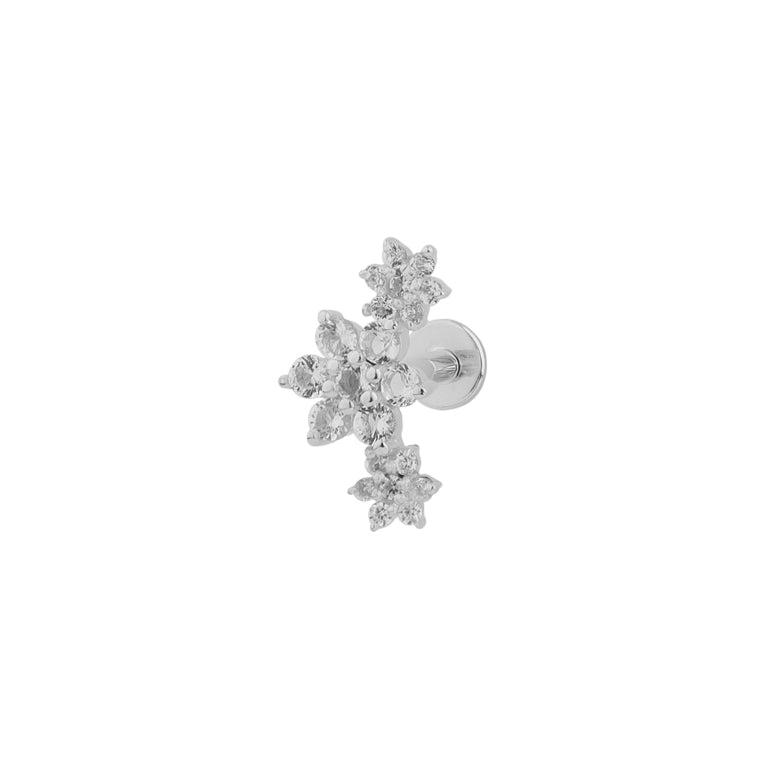 Piercing FLOWERS 18 karat Gold Topas