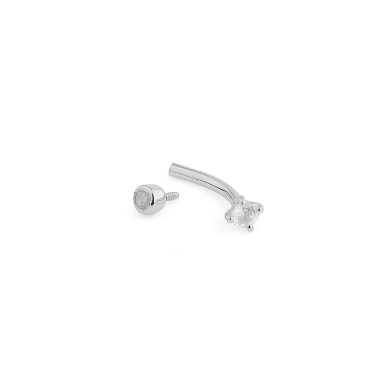 Piercing KIRAN mit weissen Topasen