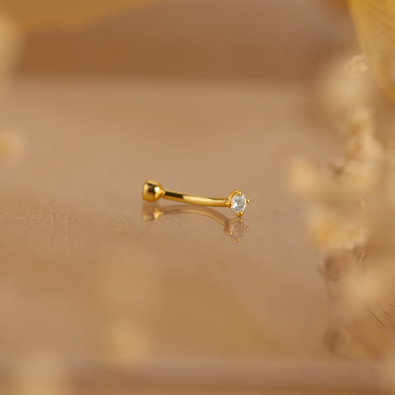 Piercing KIRAN mit weissen Topasen