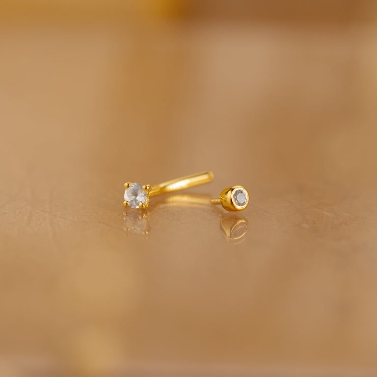 Piercing KIRAN mit weissen Topasen
