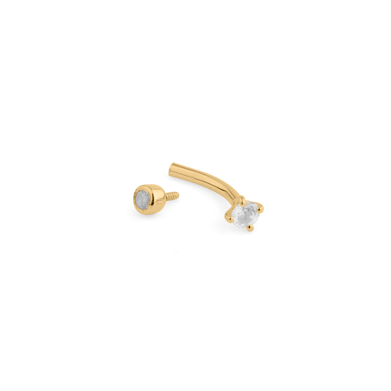 Piercing KIRAN mit weissen Topasen