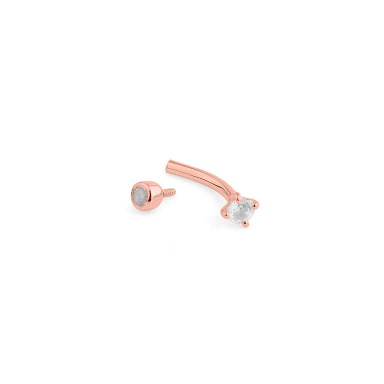 Piercing KIRAN mit weissen Topasen