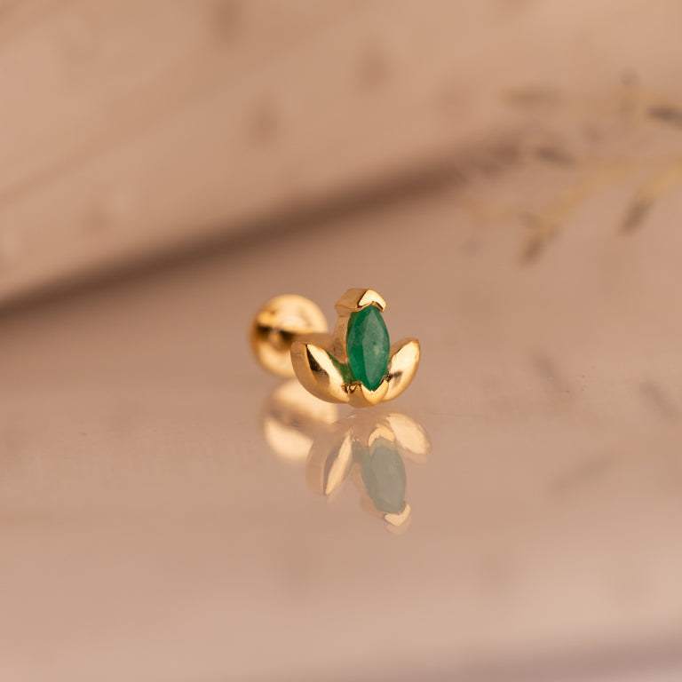 Piercing MINI LOTUS Smaragd