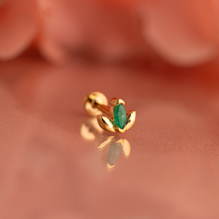 Piercing MINI LOTUS Smaragd