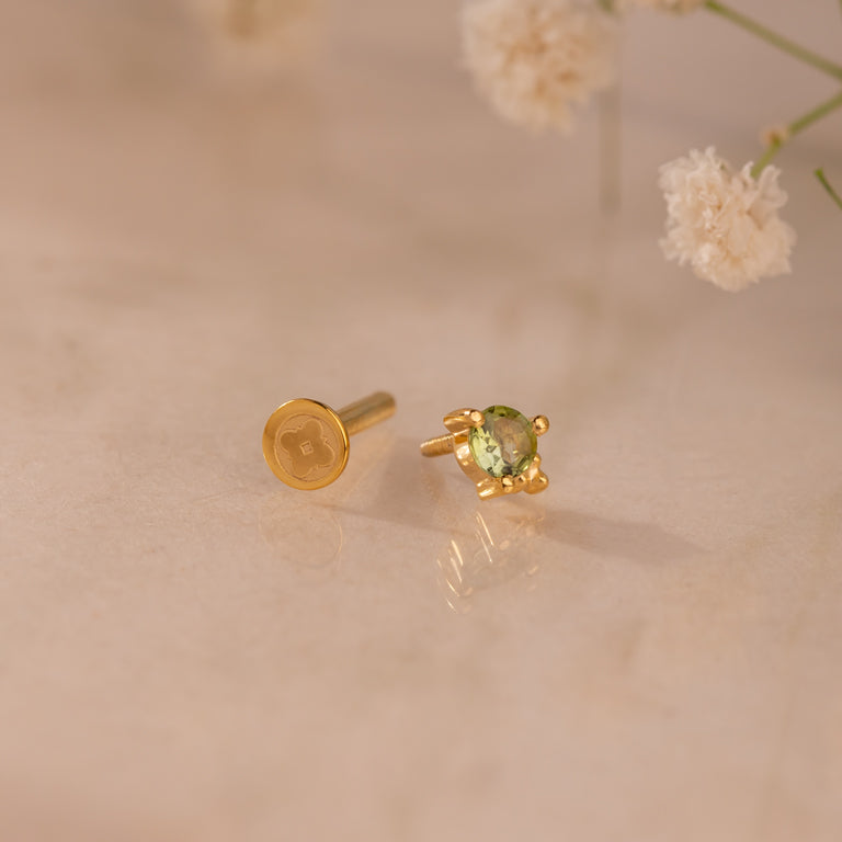 Piercing NORAH mit grünem Turmalin 3 mm