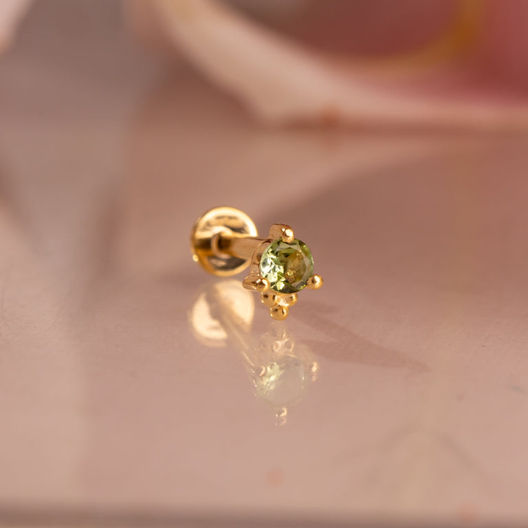 Piercing NORAH mit grünem Turmalin 3 mm