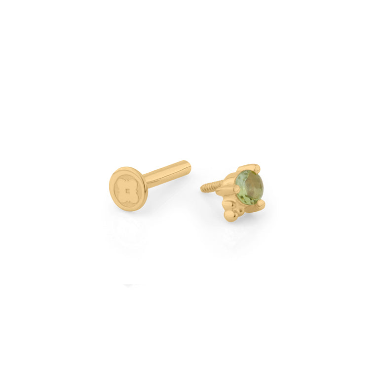 Piercing NORAH mit grünem Turmalin 3 mm