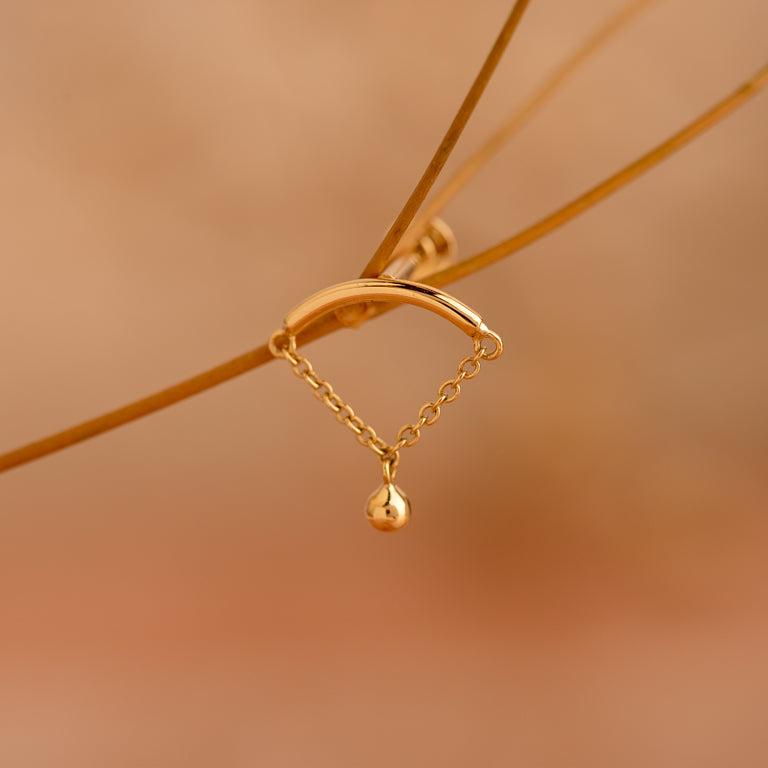 Piercing SINGLE BALL hidden  Helix 18k Gold