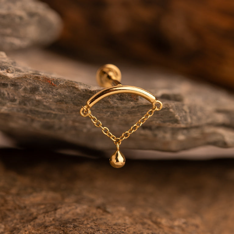 Piercing SINGLE BALL hidden  Helix 18k Gold