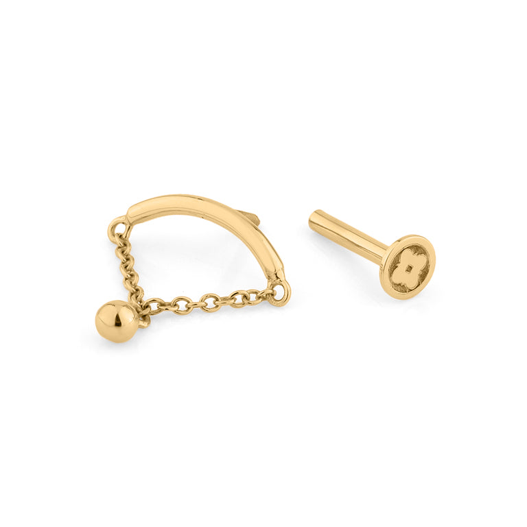 Piercing SINGLE BALL hidden  Helix 18k Gold