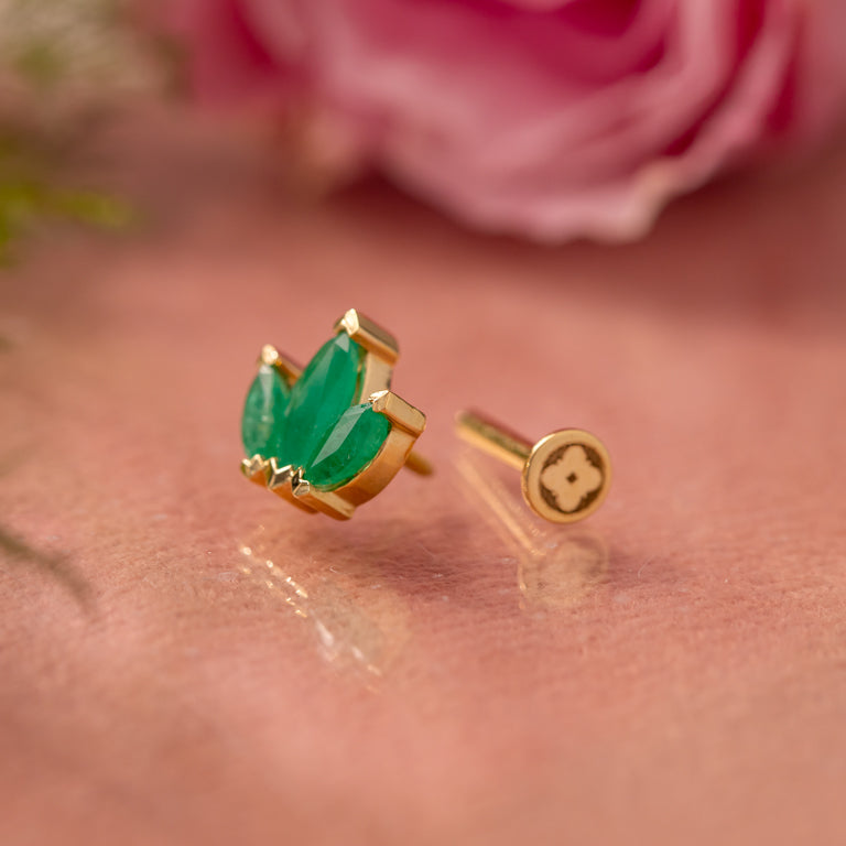 Piercing SOREN mit Smaragd