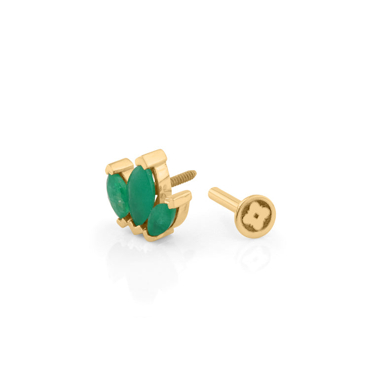 Piercing SOREN mit Smaragd