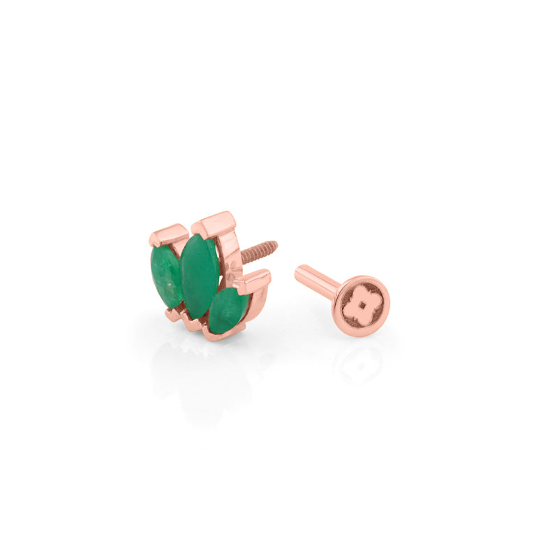 Piercing SOREN mit Smaragd