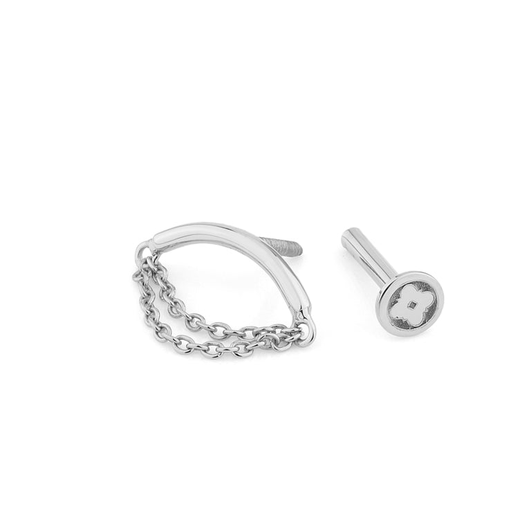 Piercing DOUBLE CHAIN hidden Helix 18k Gold