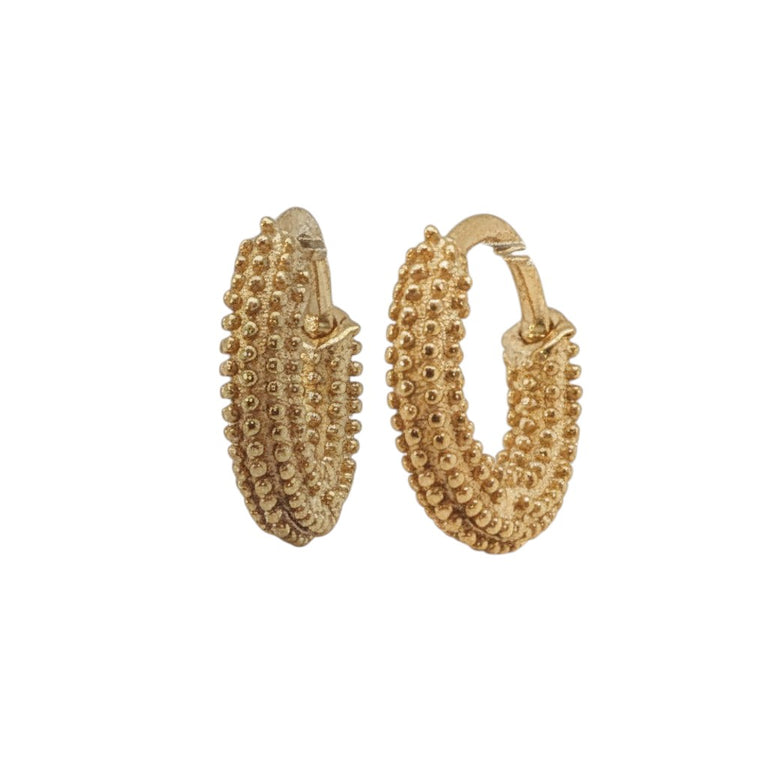 Ceolen Yannick 10 mm Silber – Strukturierte Mini Hoops