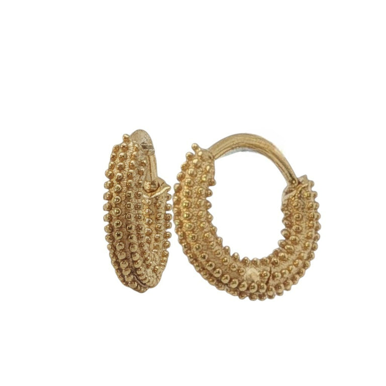 Ceolen Yannick 10 mm Silber – Strukturierte Mini Hoops