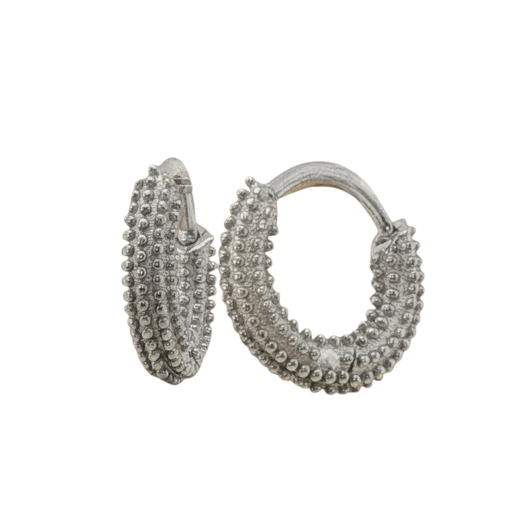 Ceolen Yannick 10 mm Silber – Strukturierte Mini Hoops