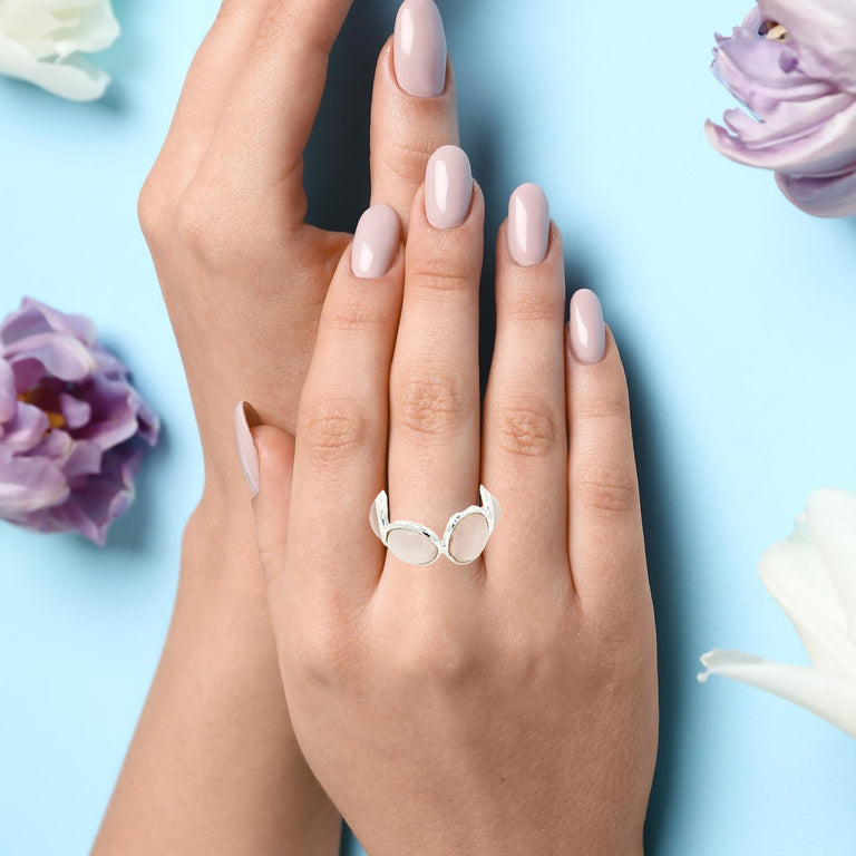 Ring MIRALIA Eternity Rosenquarz Silber