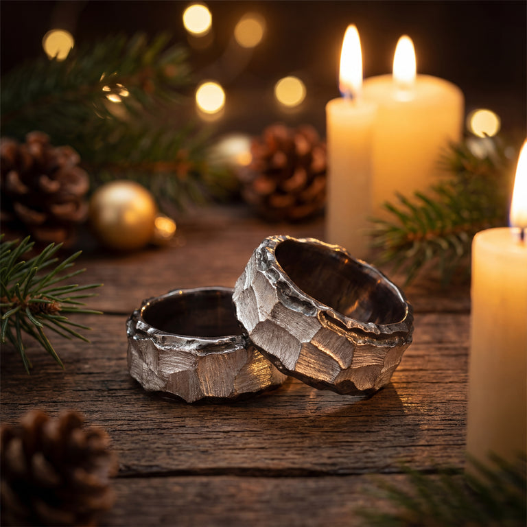 Ring MARIUS schwarz-weiss 12mm breit