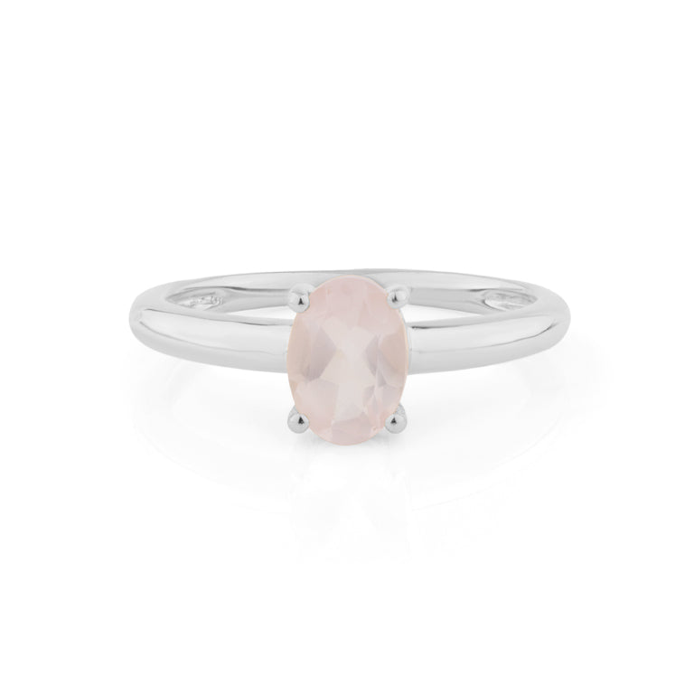 Ring ANTONIA mit 5 X 7 mm Rosenquarz