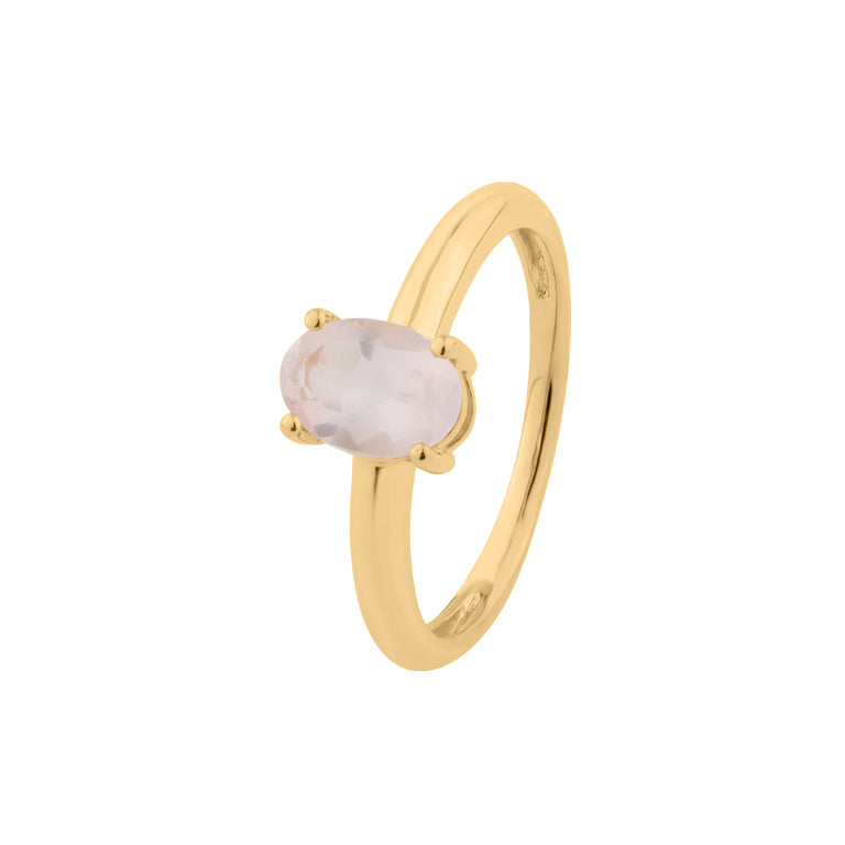 Ring ANTONIA mit 5 X 7 mm Rosenquarz