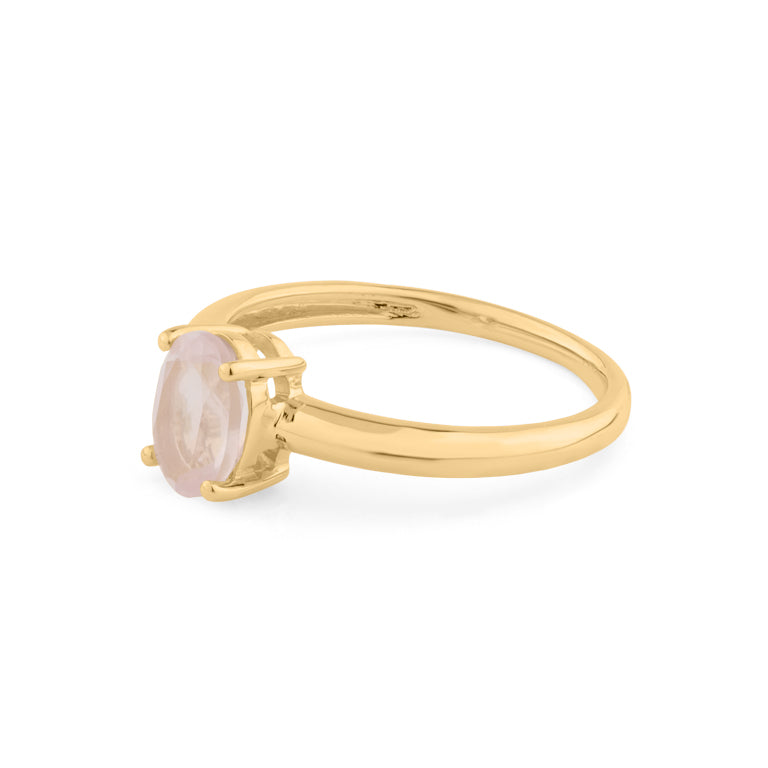 Ring ANTONIA mit 5 X 7 mm Rosenquarz
