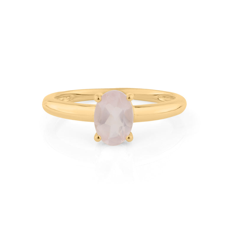 Ring ANTONIA mit 5 X 7 mm Rosenquarz