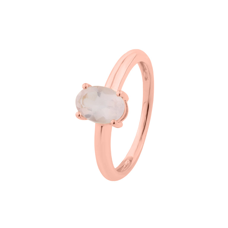 Ring ANTONIA mit 5 X 7 mm Rosenquarz